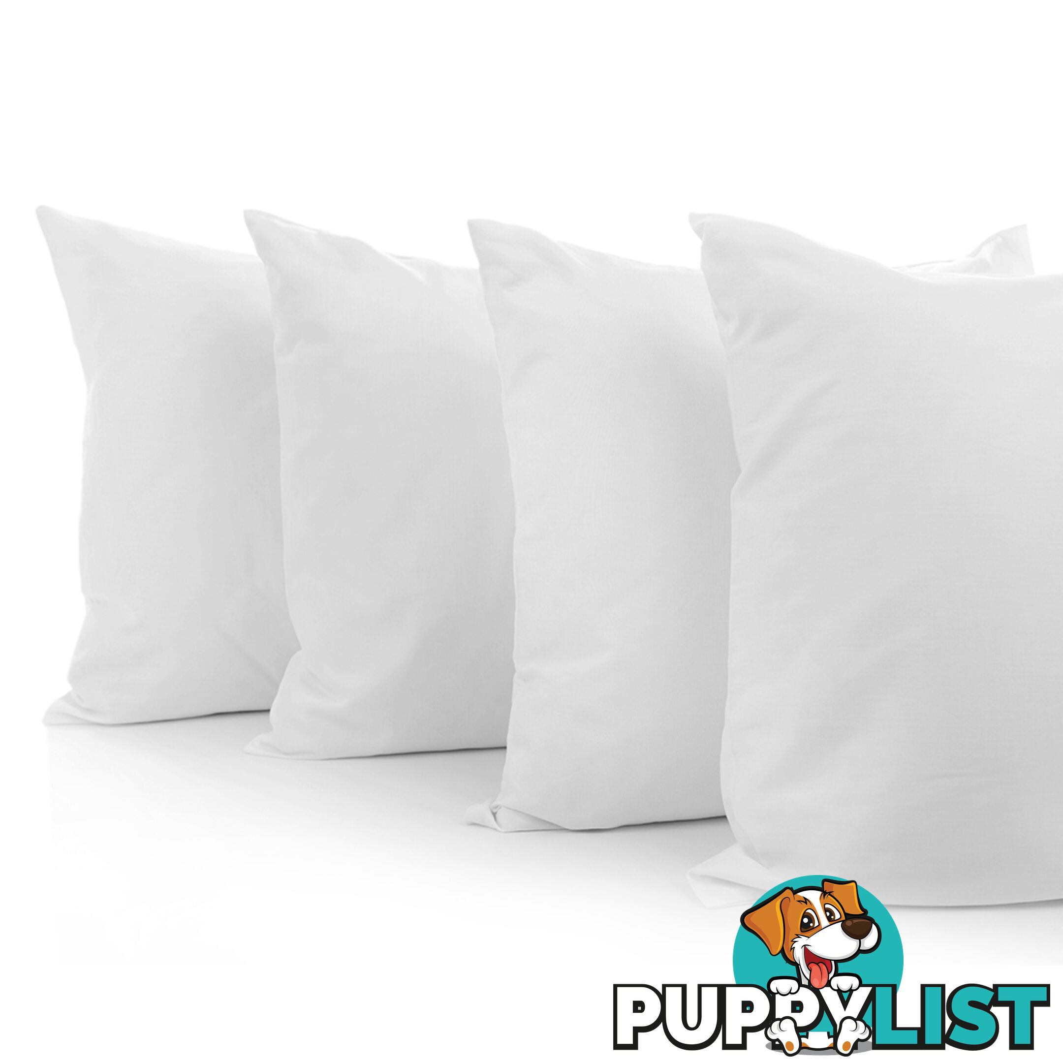 4 x Bed Pillows Set Soft Medium Cotton Cover Family Hotel Air BNB 73 x 48cm