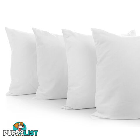 4 x Bed Pillows Set Soft Medium Cotton Cover Family Hotel Air BNB 73 x 48cm