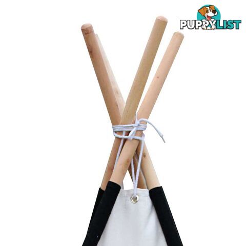 4 Poles Teepee Tent w/ Storage Bag Black