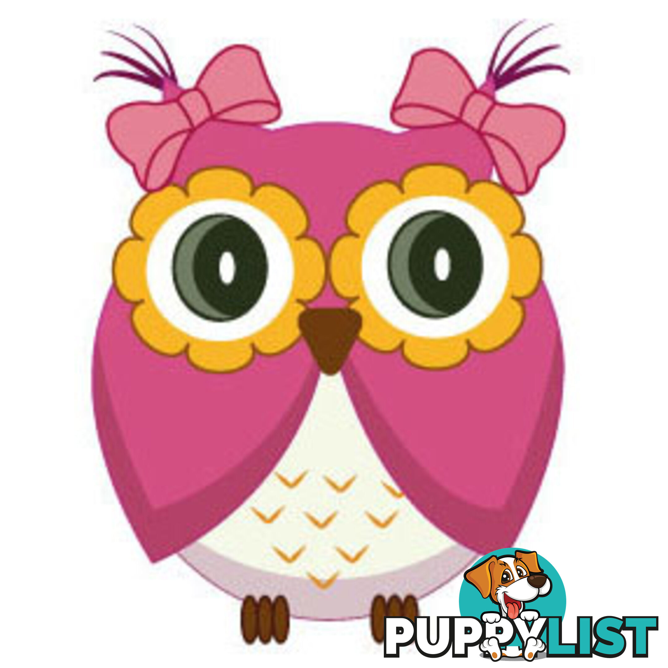 10 X Cute pink owl Wall Sticker - Totally Movable