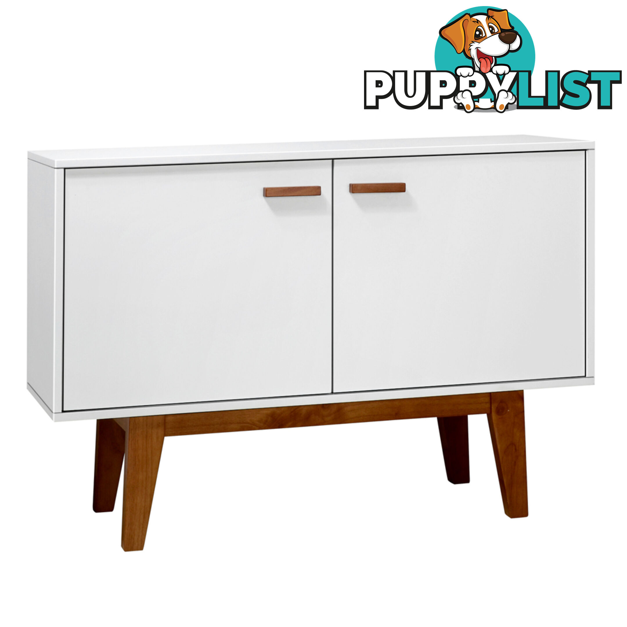 2 Doors Sideboard Buffet Cabinet / Cupboard Matt White