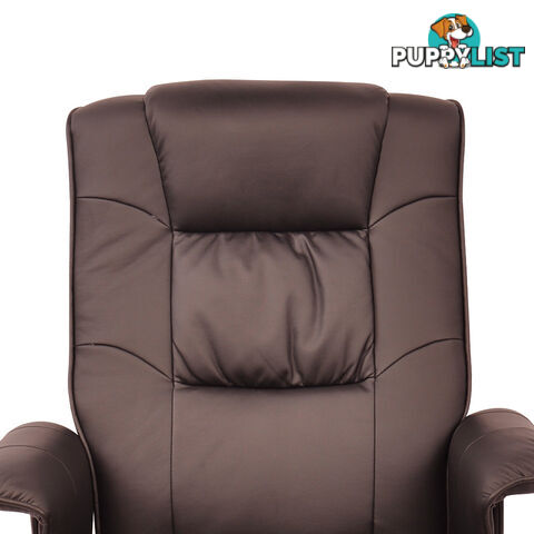 PU Leather Recliner Ottoman Chair Office Lounge Couch Armchair Chocolate