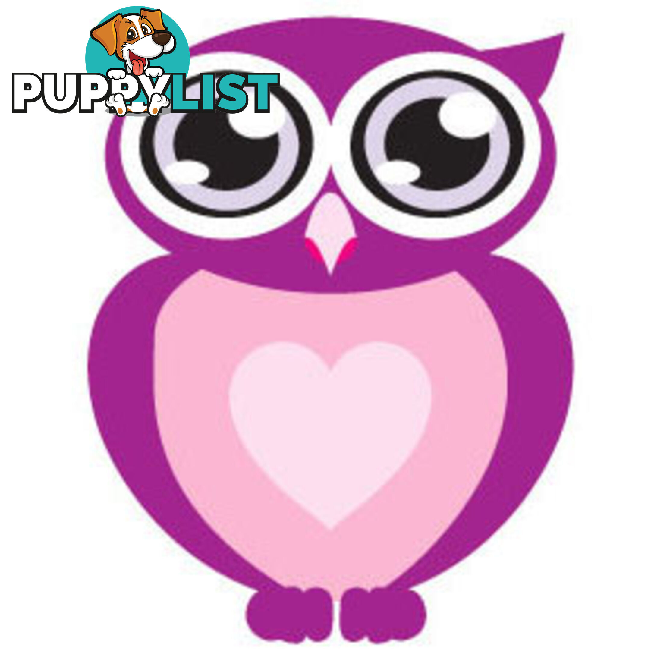 Purple owl with big eyes Wall Sticker - Totally Movable