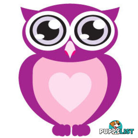 Purple owl with big eyes Wall Sticker - Totally Movable