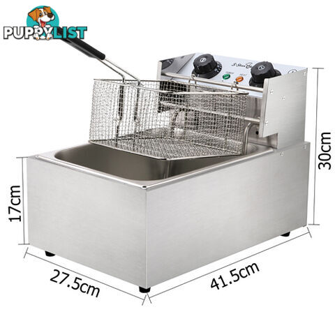 Commercial Deep Fryer 10L Single Basket Electric Fryer Chip Cooker Quick Heat