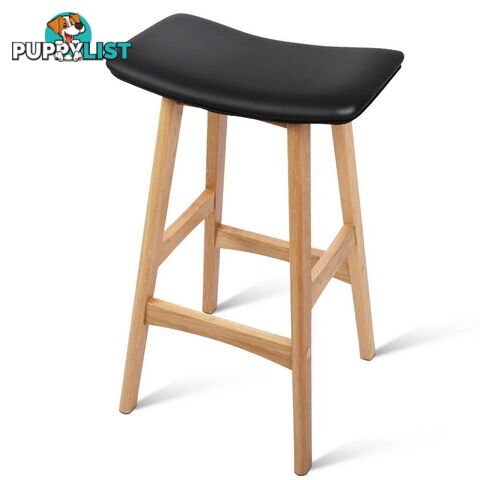 Set of 2 High Seat Barstools Black