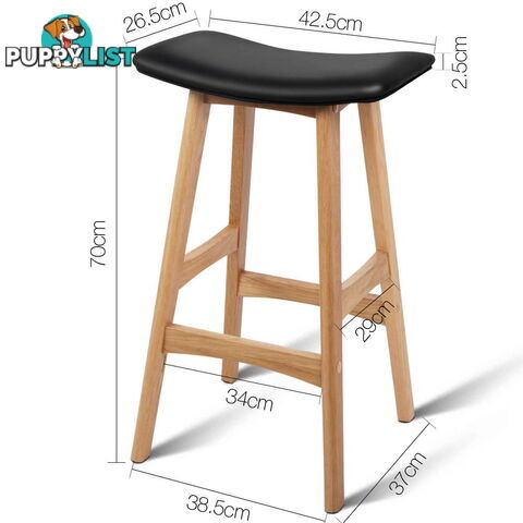 Set of 2 High Seat Barstools Black