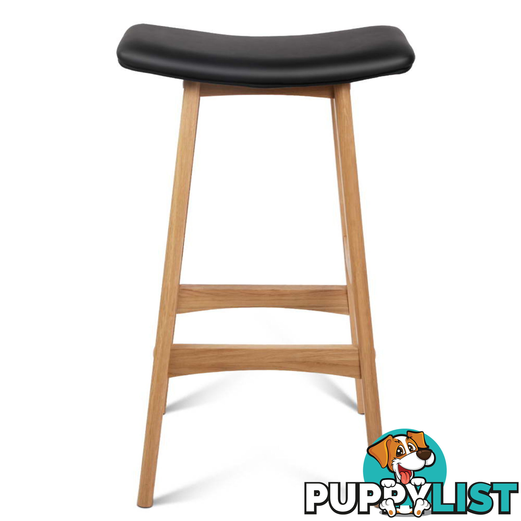 Set of 2 High Seat Barstools Black