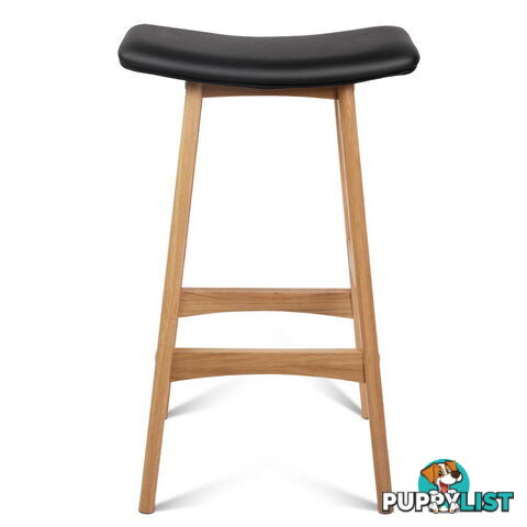 Set of 2 High Seat Barstools Black