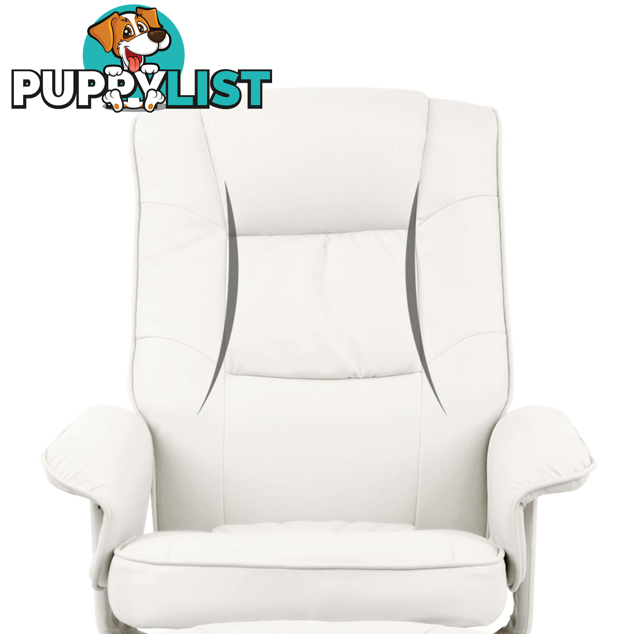 PU Leather Recliner Ottoman Chair Office Lounge Couch Armchair White