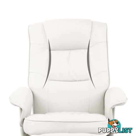 PU Leather Recliner Ottoman Chair Office Lounge Couch Armchair White