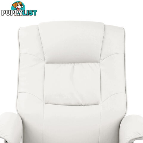 PU Leather Recliner Ottoman Chair Office Lounge Couch Armchair White