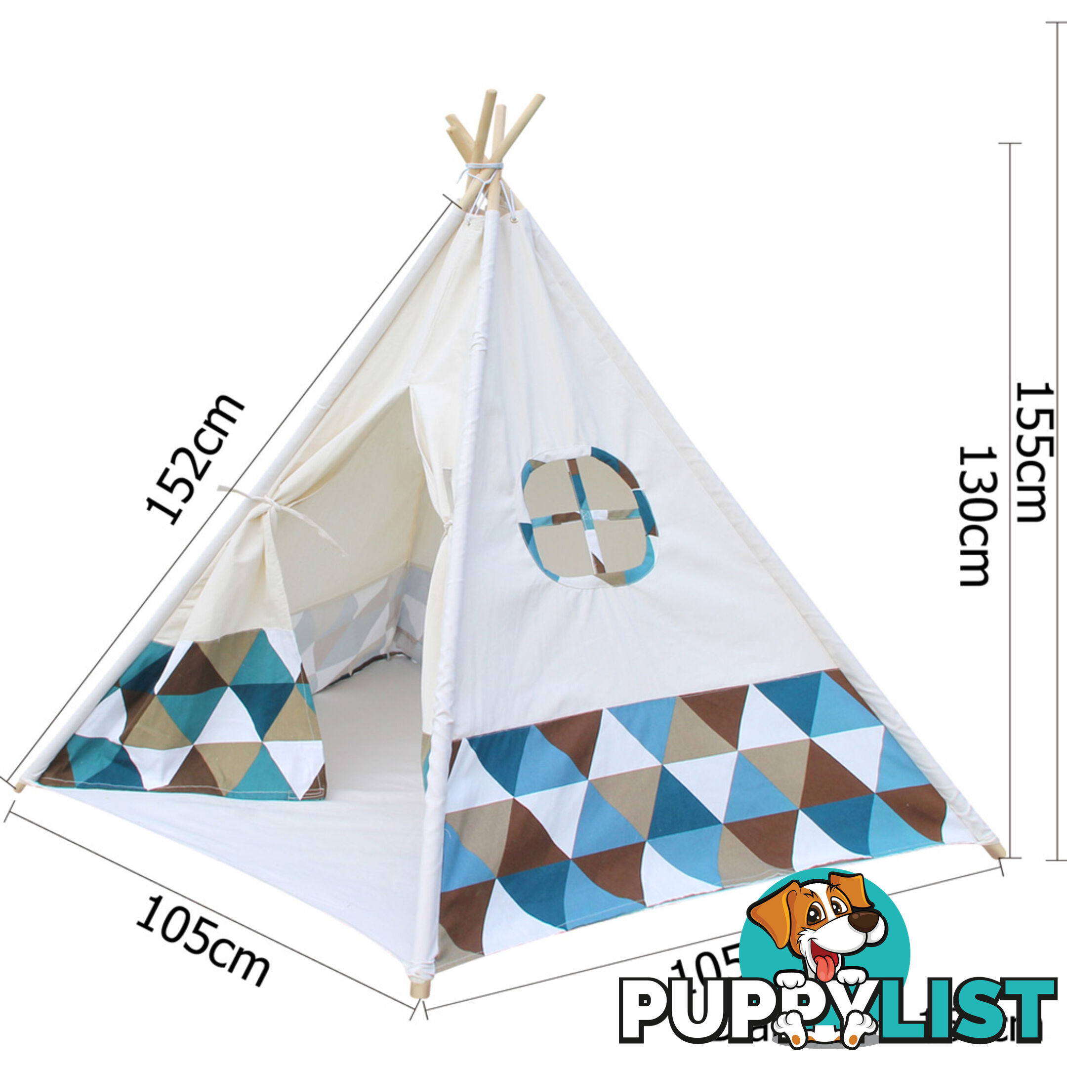 Kids Canvas Play Tent Children Teepee Pretend Playhouse Outdoor Indoor Tipi