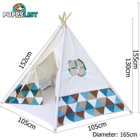 Kids Canvas Play Tent Children Teepee Pretend Playhouse Outdoor Indoor Tipi