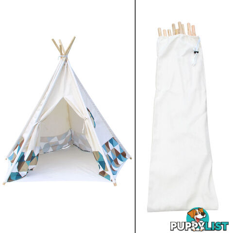 Kids Canvas Play Tent Children Teepee Pretend Playhouse Outdoor Indoor Tipi