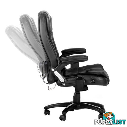 8 Point Massage Executive PU Leather Office Computer Chair Wireless Remote Black