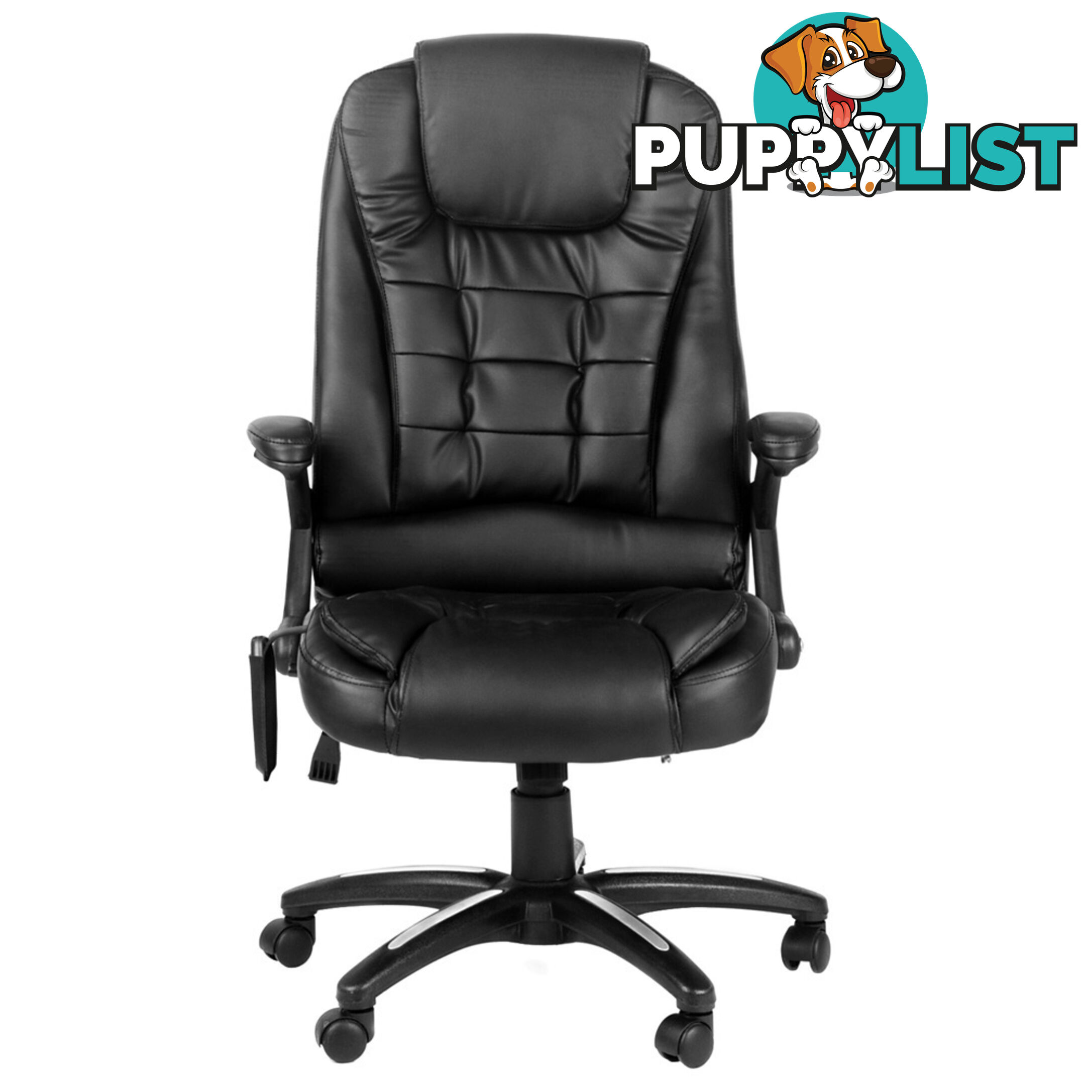 8 Point Massage Executive PU Leather Office Computer Chair Wireless Remote Black