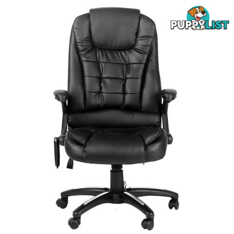 8 Point Massage Executive PU Leather Office Computer Chair Wireless Remote Black