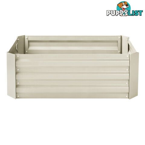 Galvanised Raised Garden Bed 100 x 80cm Cream