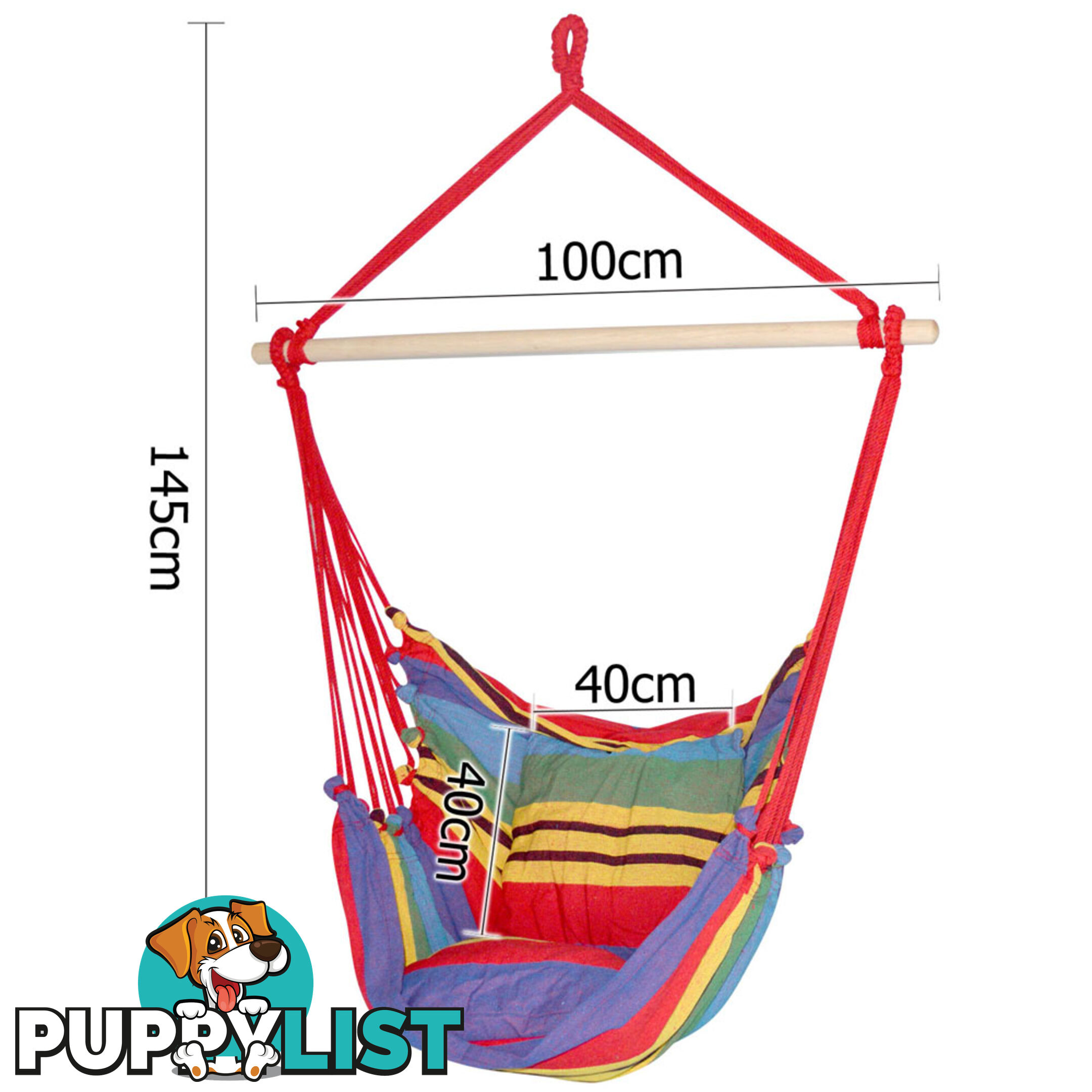 Hammock Swing Chair w/ Cushion Multi-colour