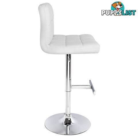 2 x PU Leather Gas Lift Bar Stool Kitchen Office Pub Barstool Swivel Chair White