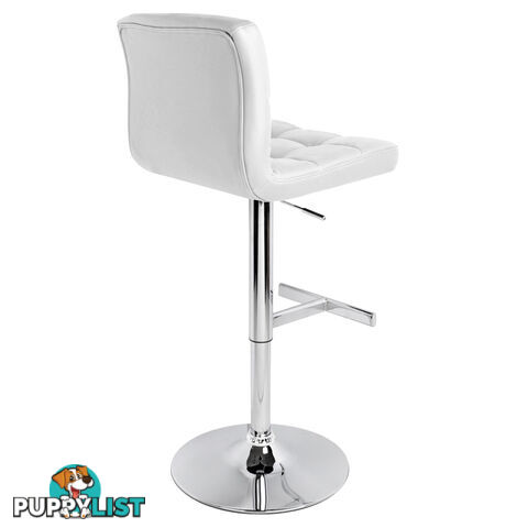 2 x PU Leather Gas Lift Bar Stool Kitchen Office Pub Barstool Swivel Chair White