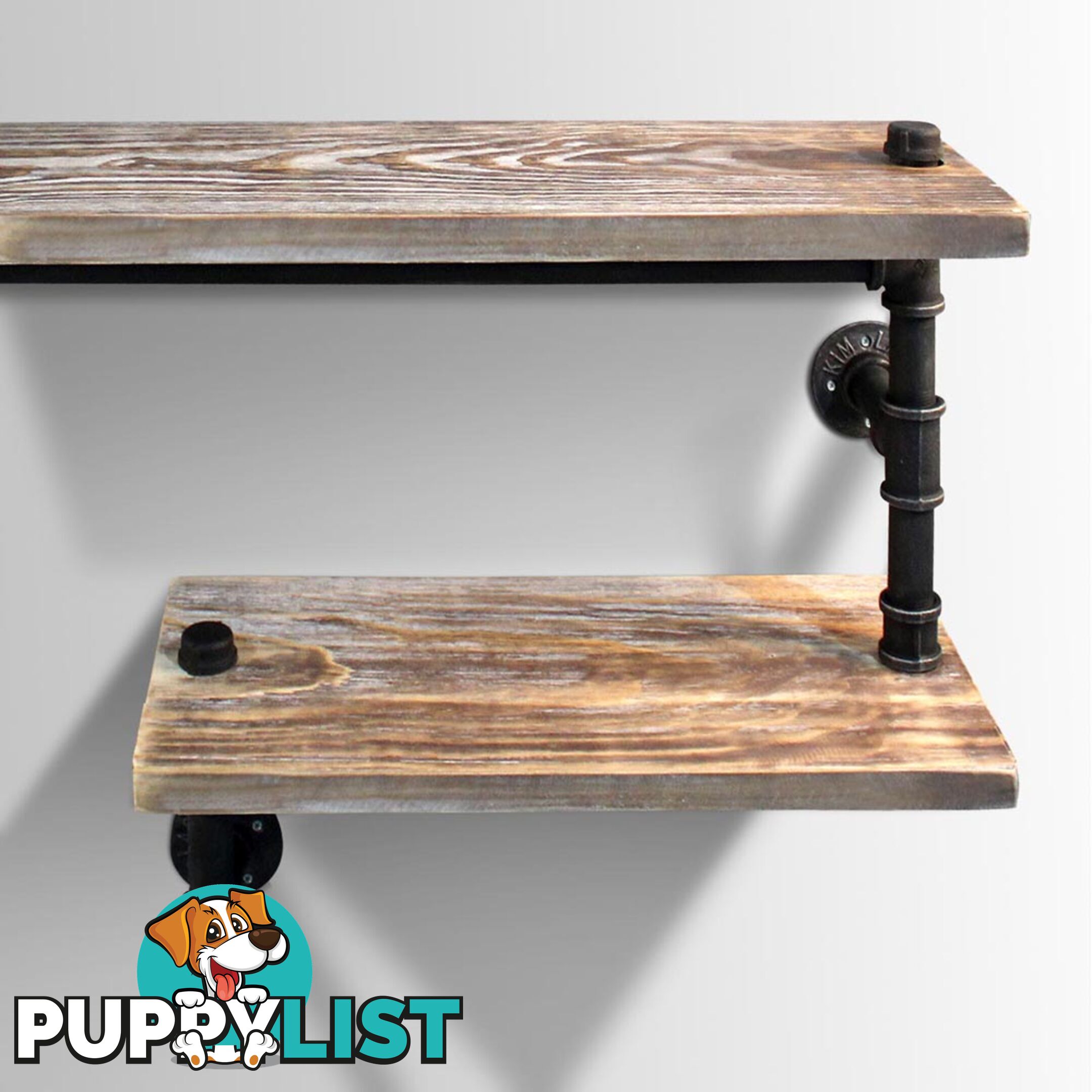 Rustic Industrial DIY Floating Pipe Shelf 3 Level