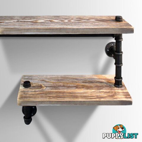 Rustic Industrial DIY Floating Pipe Shelf 3 Level