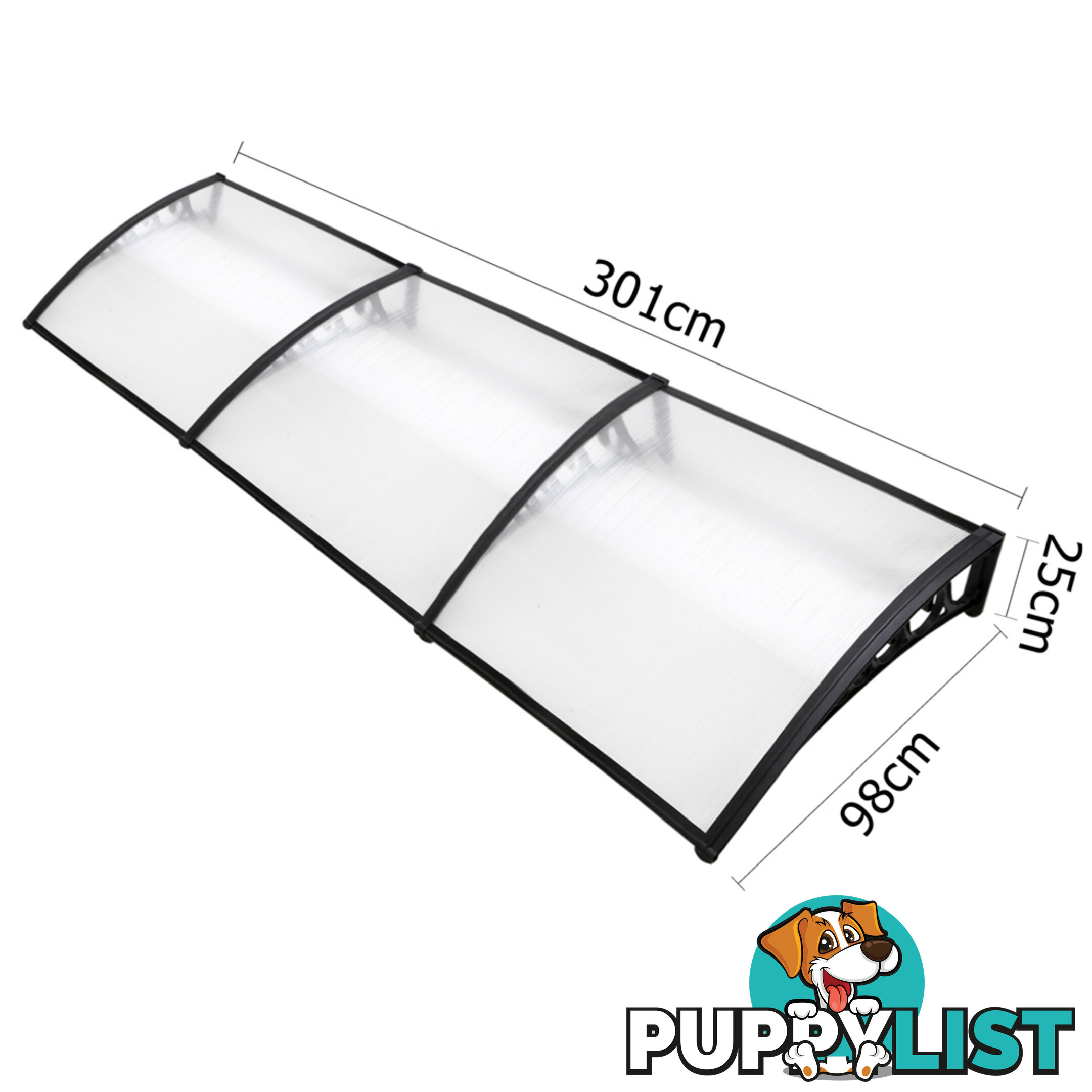 DIY Window Door Awning Outdoor Sun Shield Canopy UV Rain Patio Cover 1x3M