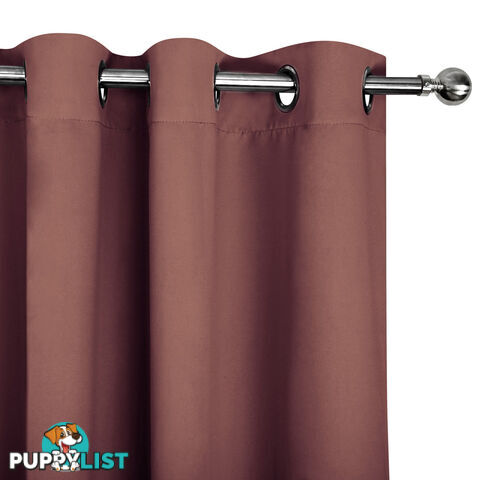 ArtQueen 3 Pass Eyelet Blockout Curtain Brown 180cm