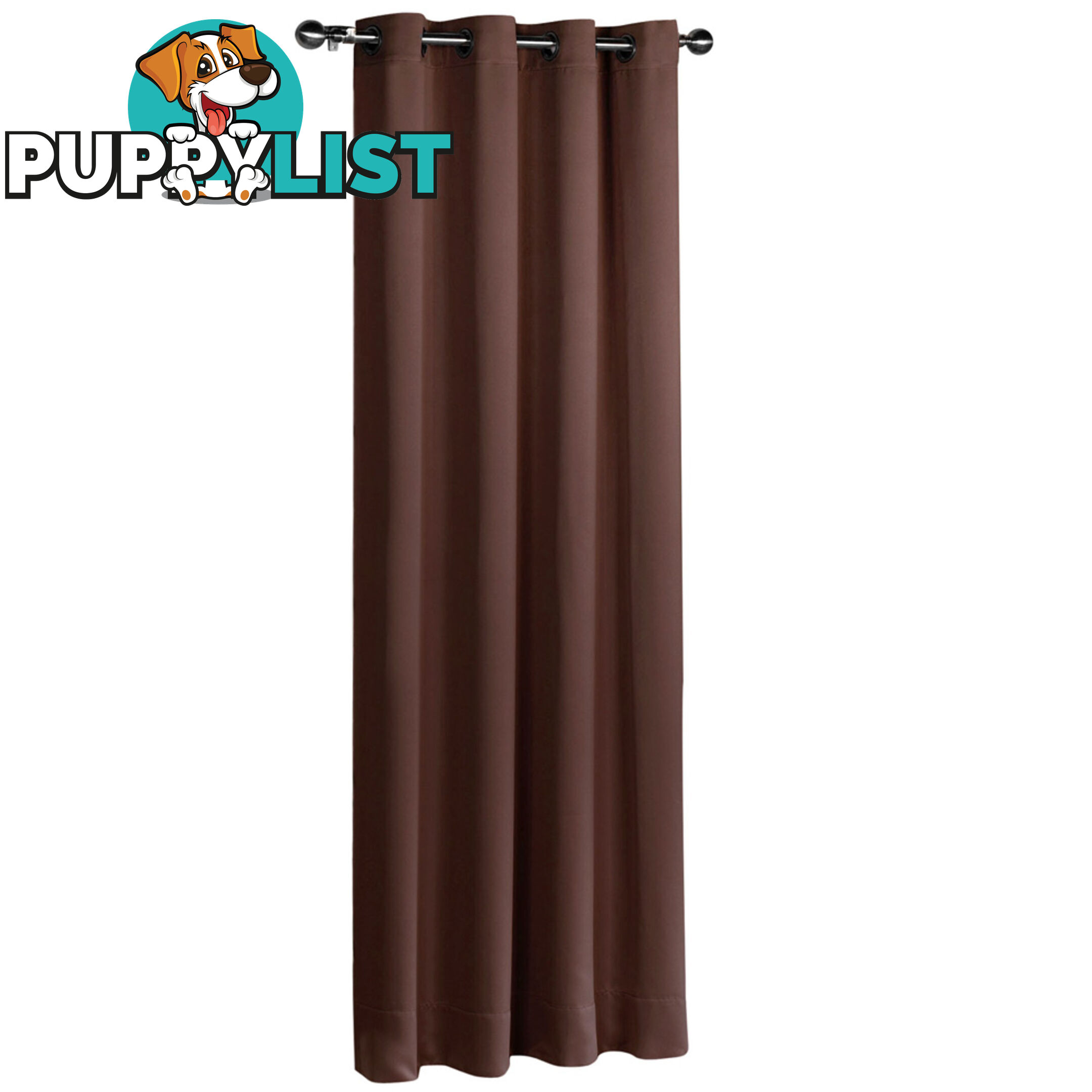 ArtQueen 3 Pass Eyelet Blockout Curtain Brown 180cm