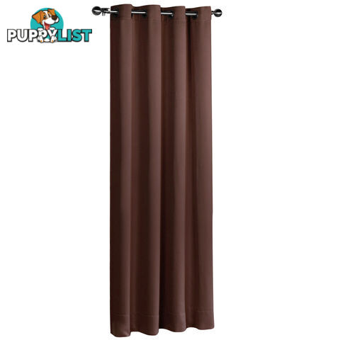 ArtQueen 3 Pass Eyelet Blockout Curtain Brown 180cm