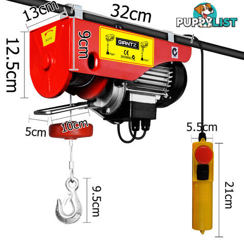 1200 W Electric Hoist Winch 300/600kg Professional Lift Power Tool 15m Rope