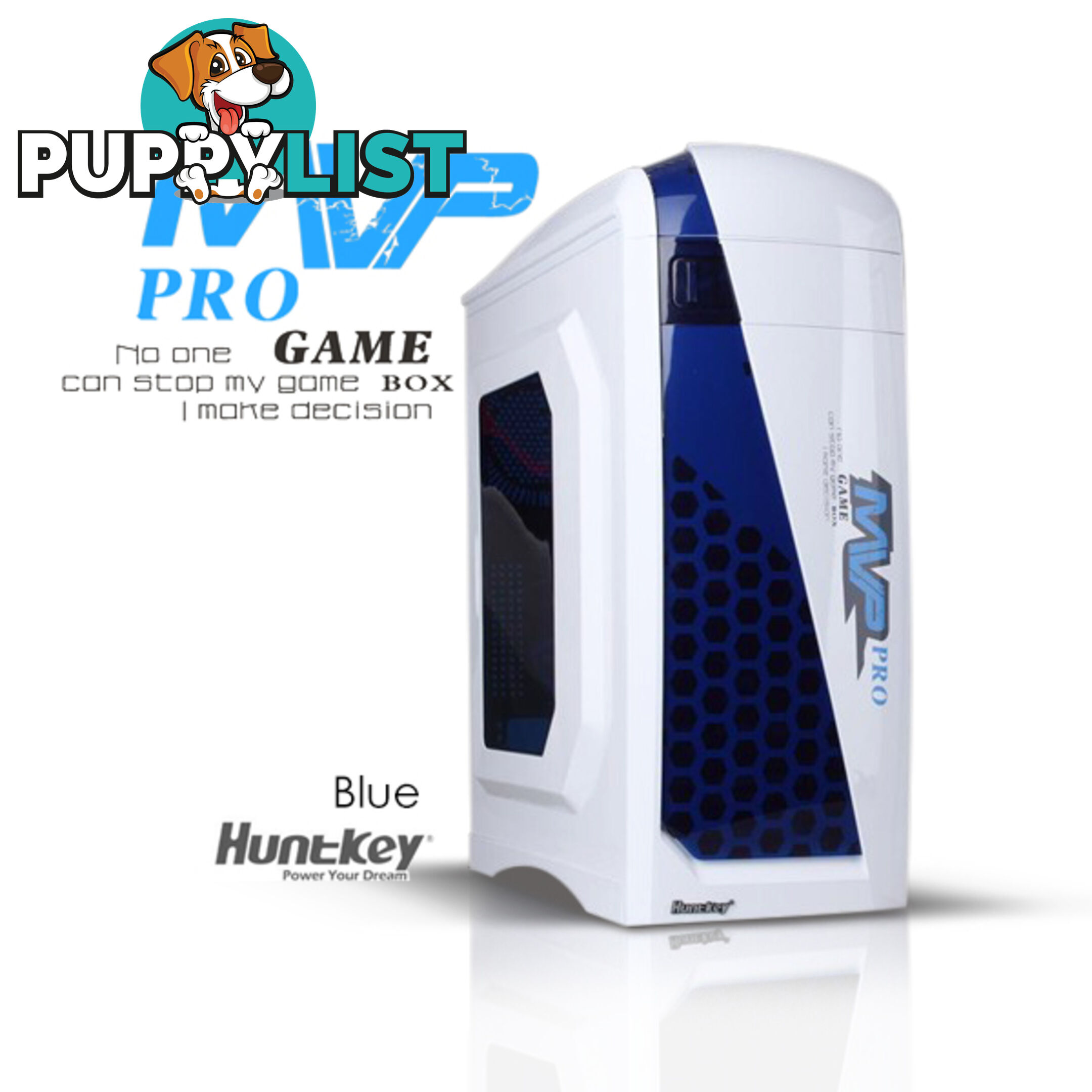 Huntkey MVP Pro  Gaming computer chassis - Blue (No PSU Included)