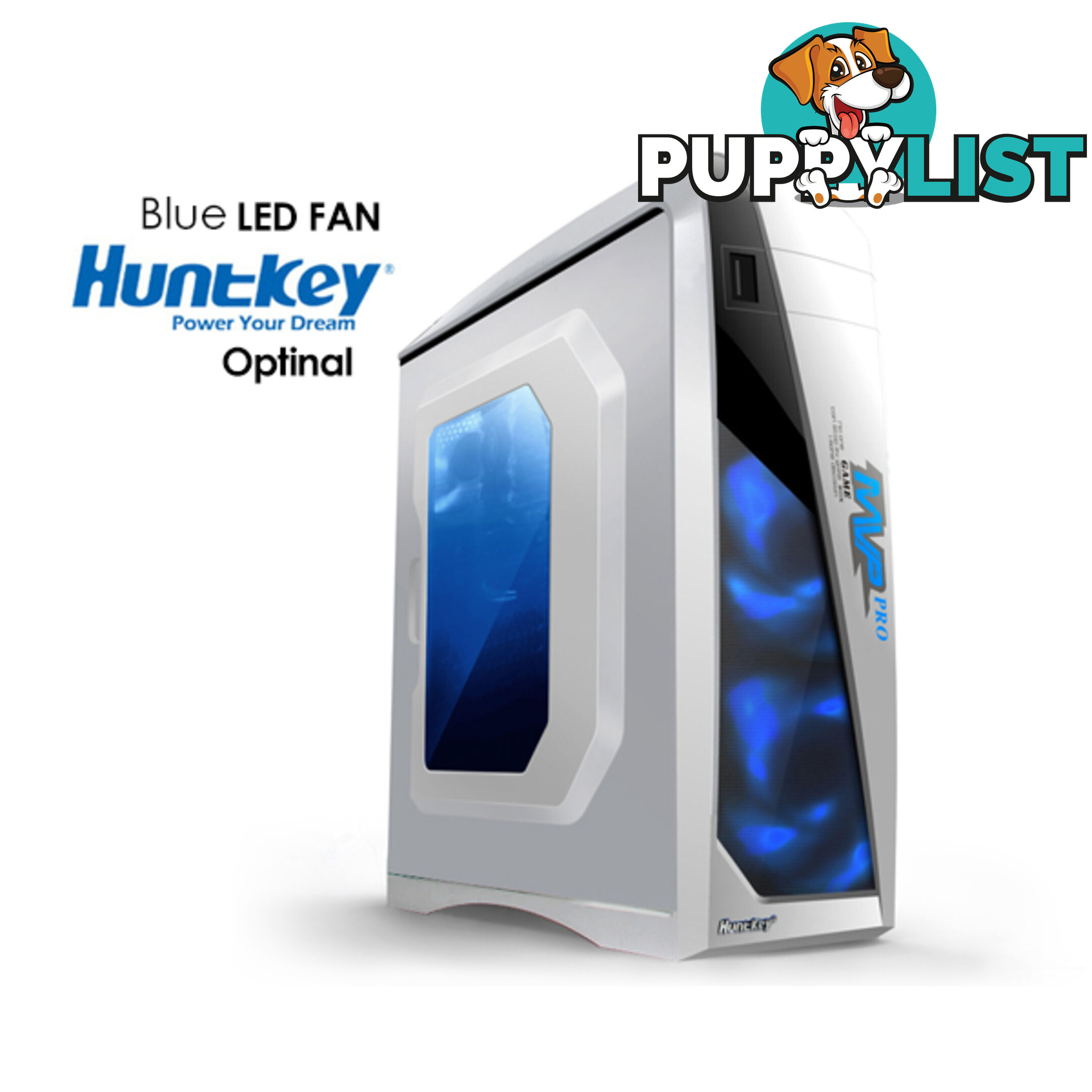 Huntkey MVP Pro  Gaming computer chassis - Blue (No PSU Included)