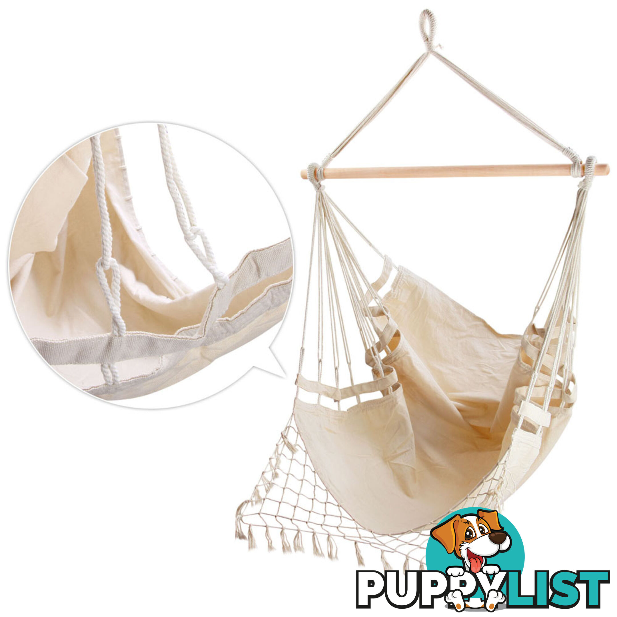 Creamy White Hanging Hammock Chair