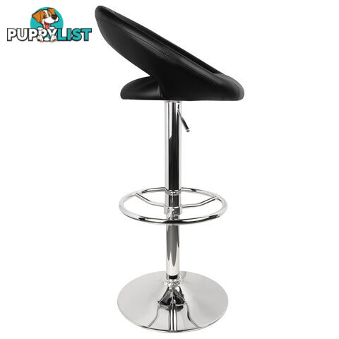 2 x Synthetic PU Leather Bar Stool Modern Kitchen Chair Gas Lift Black