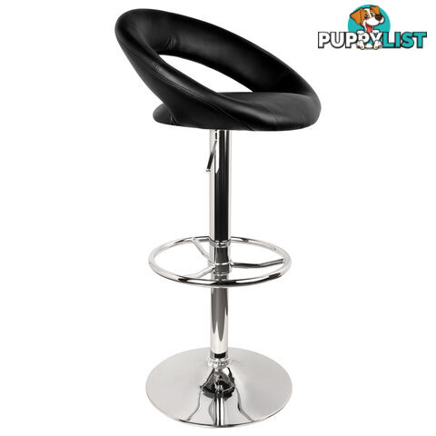 2 x Synthetic PU Leather Bar Stool Modern Kitchen Chair Gas Lift Black