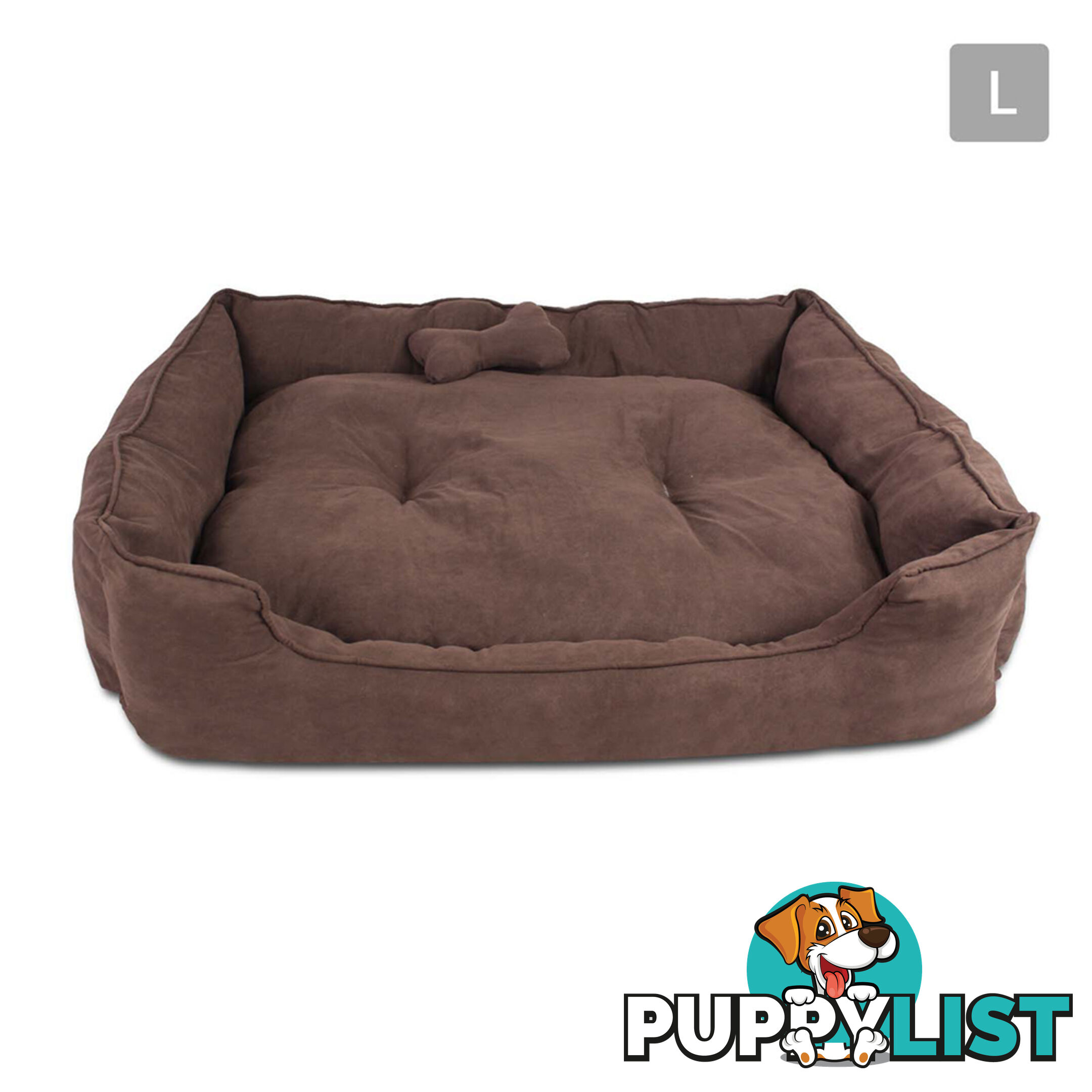 Deluxe Faux Suede Dog Bed Pet Cat Puppy Washable Soft Cushion Mat Basket Large