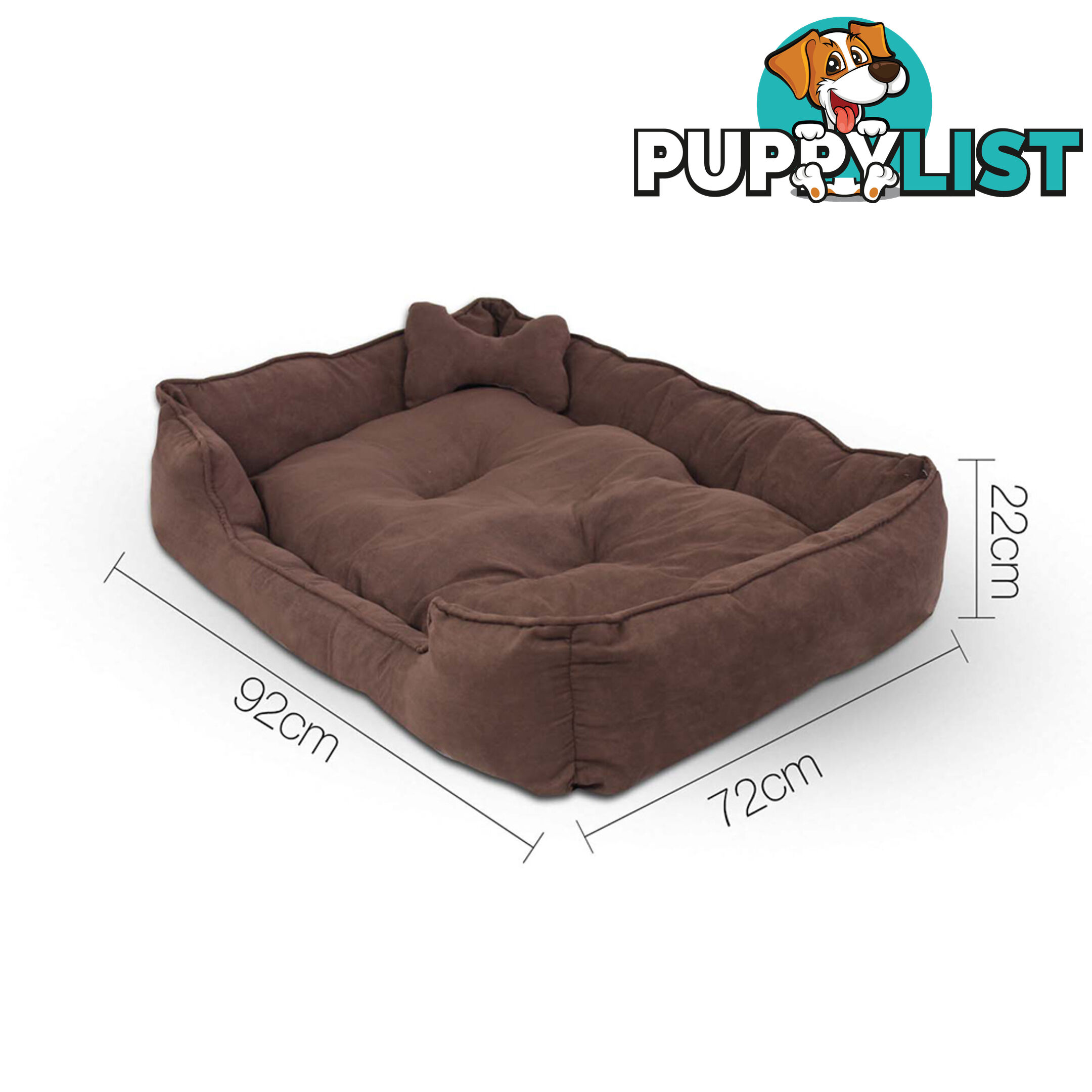 Deluxe Faux Suede Dog Bed Pet Cat Puppy Washable Soft Cushion Mat Basket Large