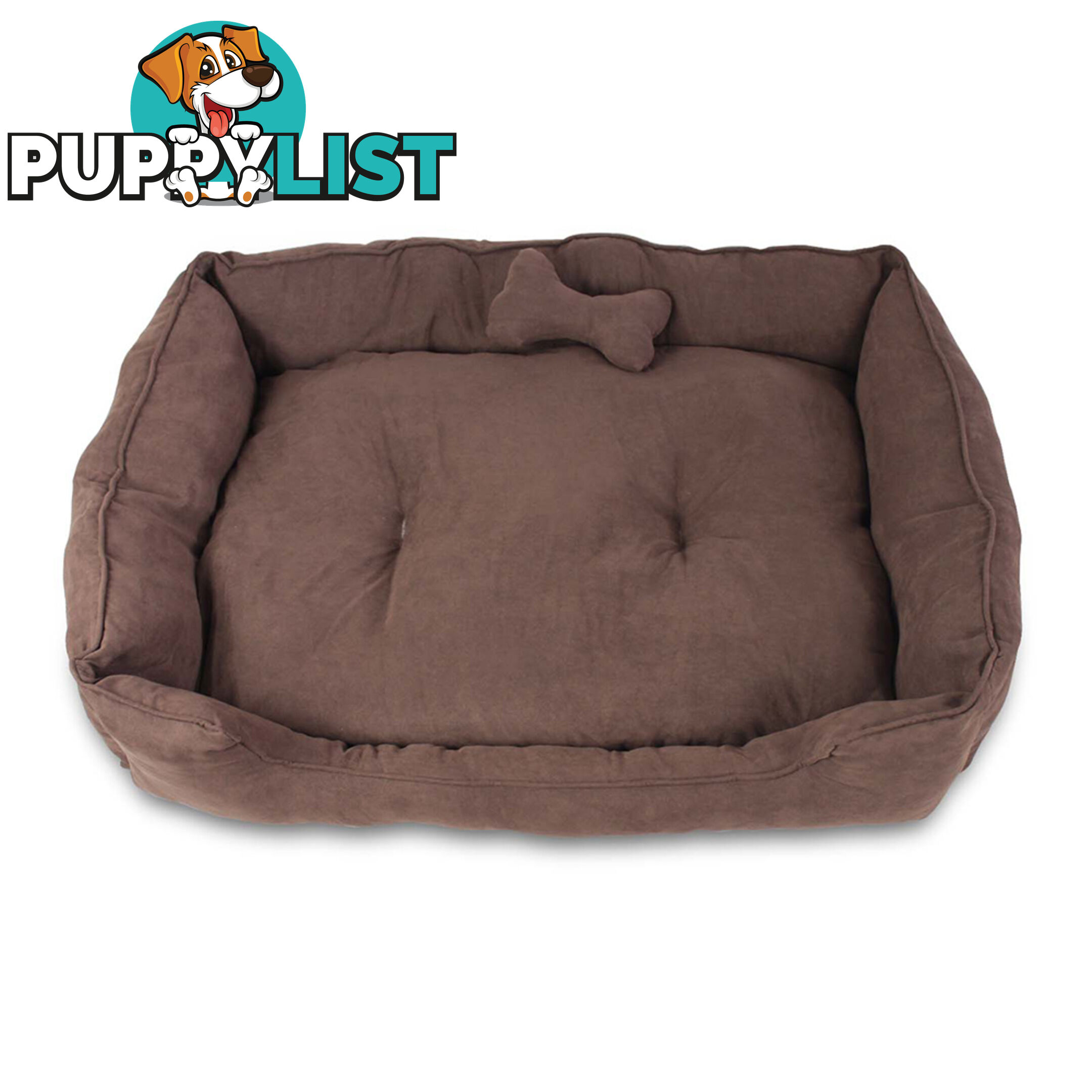 Deluxe Faux Suede Dog Bed Pet Cat Puppy Washable Soft Cushion Mat Basket Large