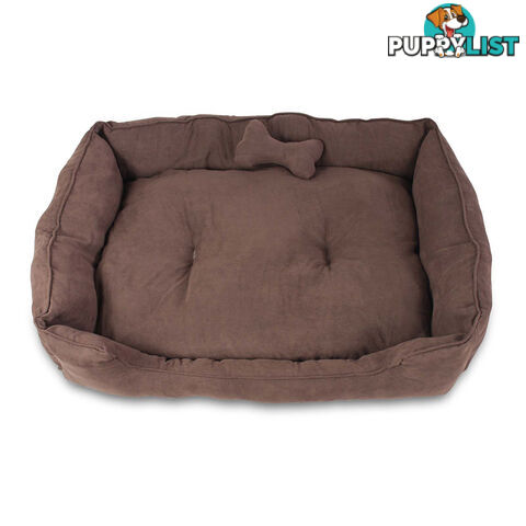 Deluxe Faux Suede Dog Bed Pet Cat Puppy Washable Soft Cushion Mat Basket Large