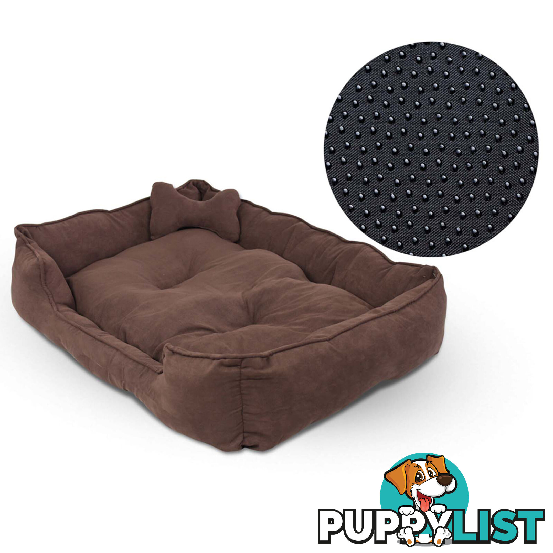 Deluxe Faux Suede Dog Bed Pet Cat Puppy Washable Soft Cushion Mat Basket Large