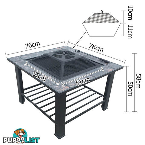 3IN1 Outdoor Garden Camping/Patio Fire Pit BBQ Table Grill Fireplace