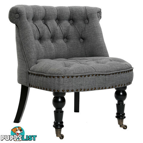 Lorraine Chair French Provincial Linen Fabric Sofa Misty Grey