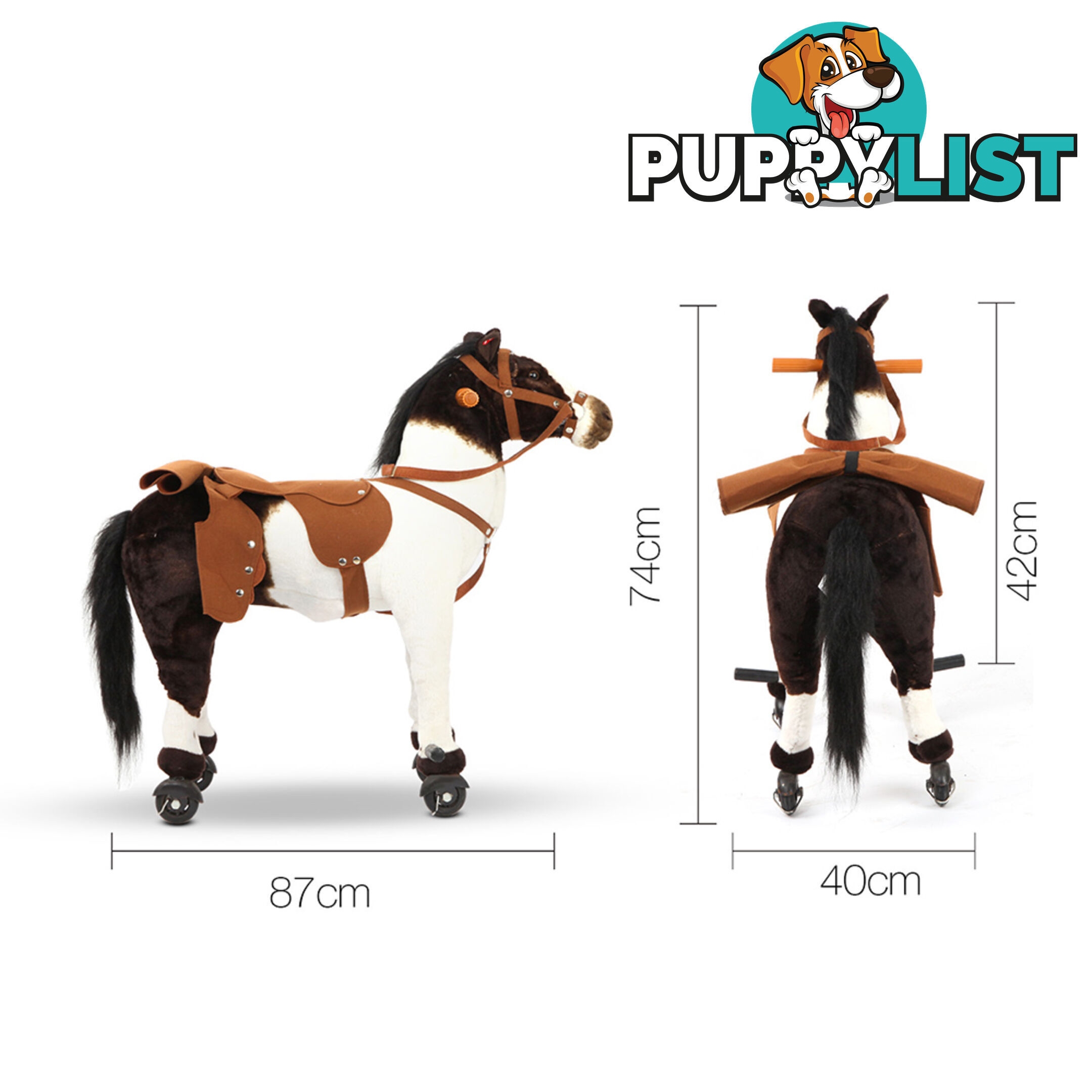 Ride on Pedal Toy Pony - White