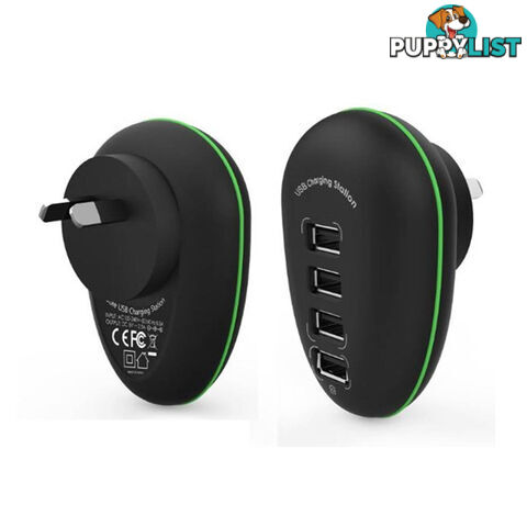 Portable 4 Port USB Charge Station including a 2.4A Fast-charging Port