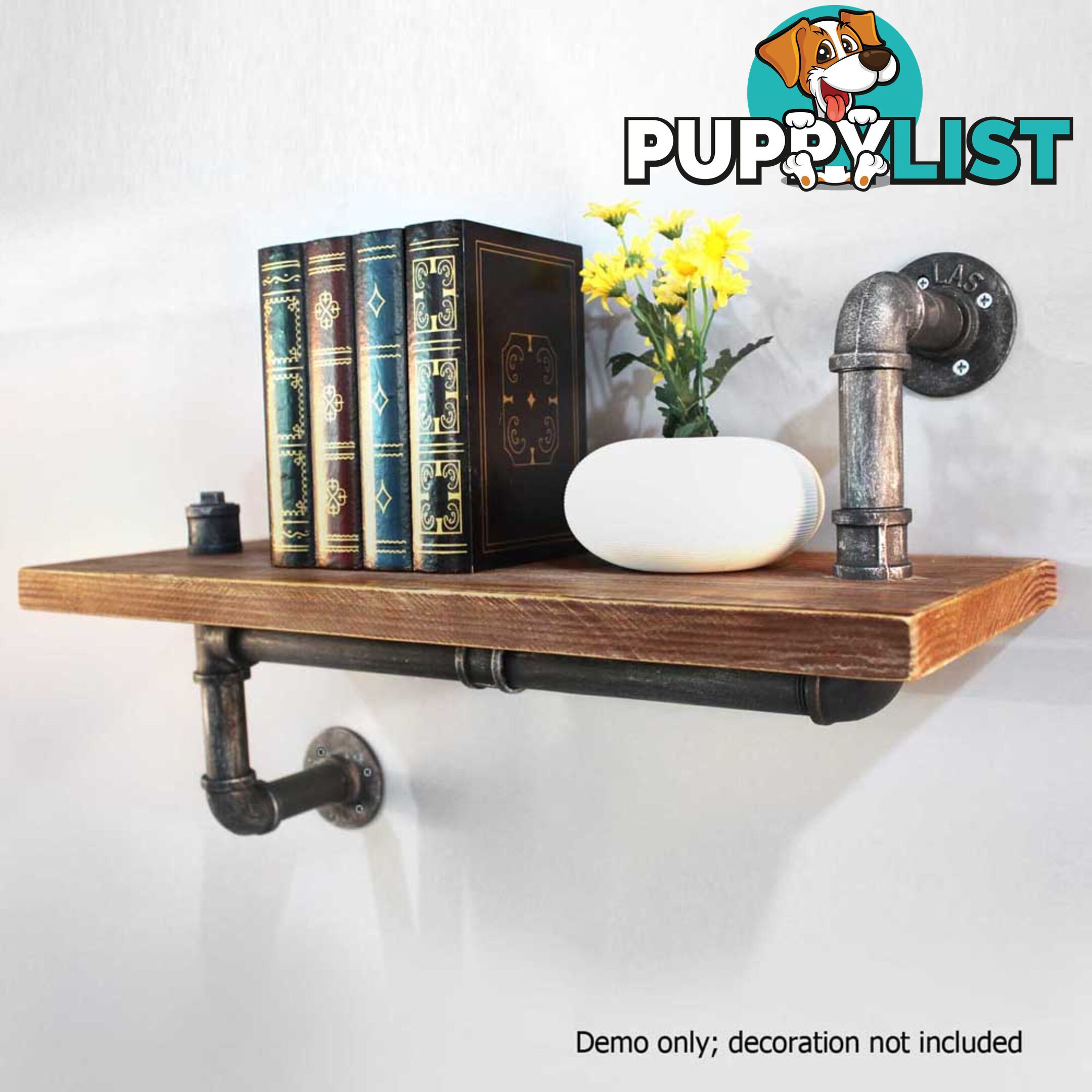 Rustic Industrial DIY Floating Pipe Shelf Towel Bar