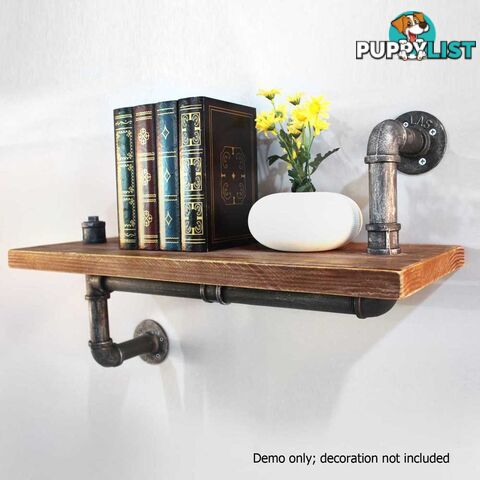 Rustic Industrial DIY Floating Pipe Shelf Towel Bar