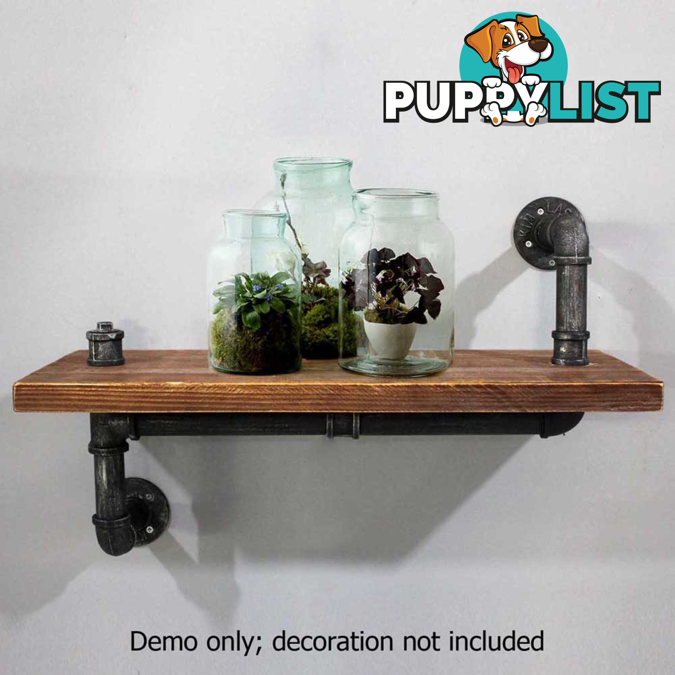 Rustic Industrial DIY Floating Pipe Shelf Towel Bar